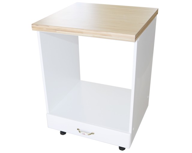 Corp pentru cuptor incorporabil cu sertar Zebra, Alb/MDF Alb mat, cu blat artar, 60 x 85 x 60 cm